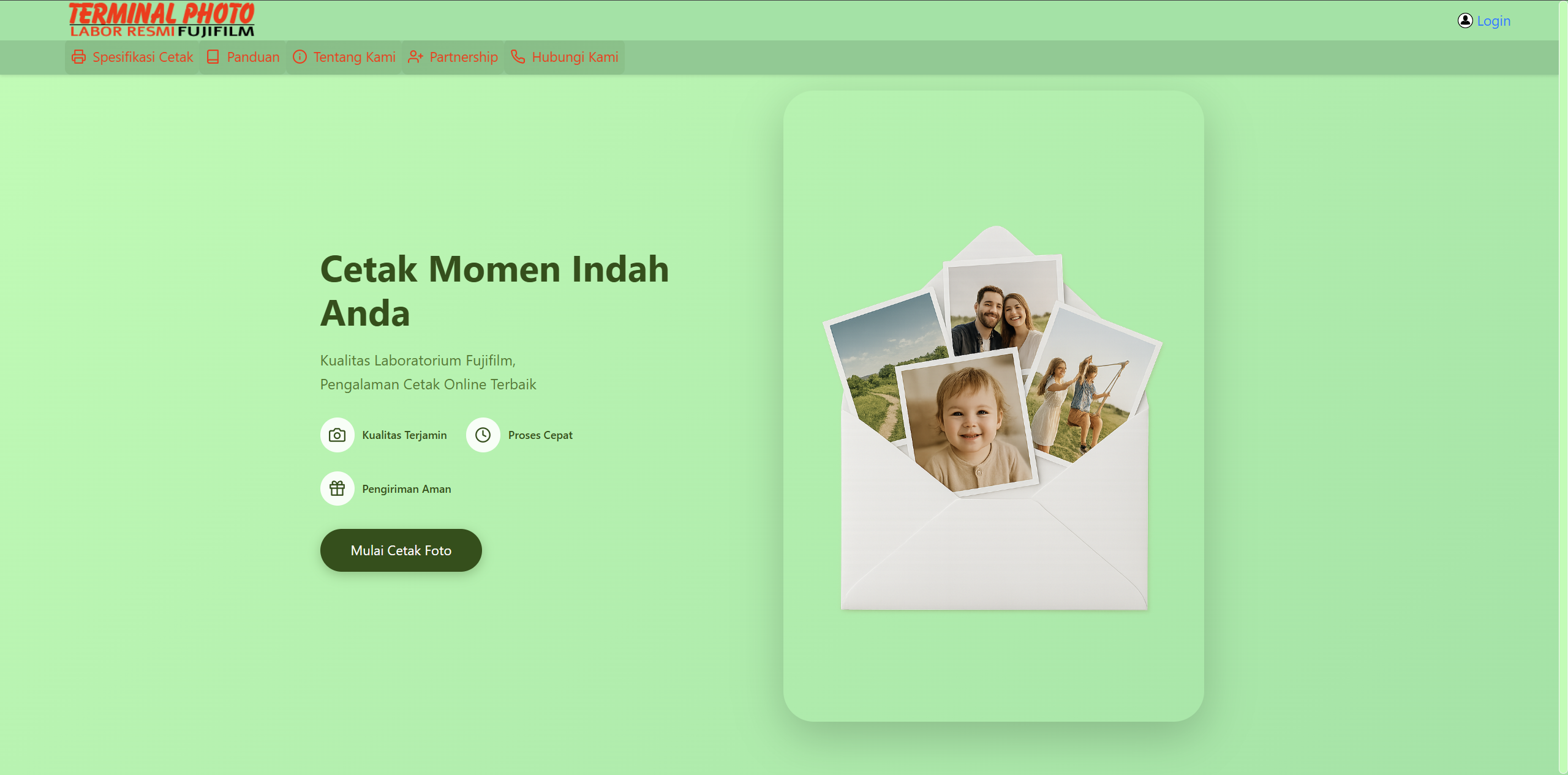 Terminal Photo Print Website